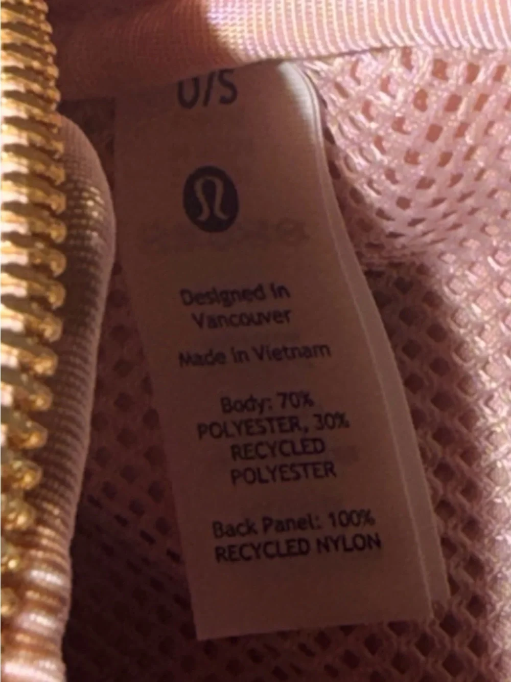 lululemon athletica Pink Sherpa Zip Pouch with Logo Accent/Pink Mist Gold